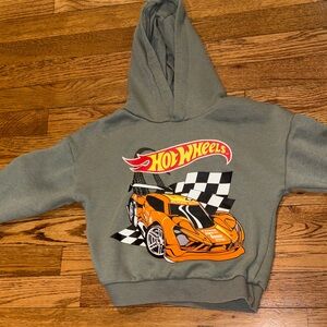 Hot Wheels Kids Hoodie - Olive with Orange Car Design